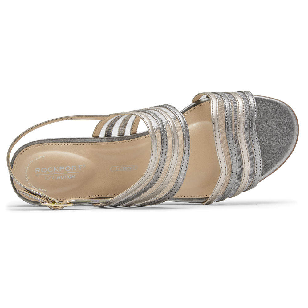 Rockport Sandaler Dame Sølv - Total Motion Zandra Mesh - SLQU34507